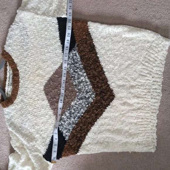 Vintage Boucle Retro 90s Geometric Boho Grunge Slouchy Coogi Style Sweater M - Picture 7 of 9